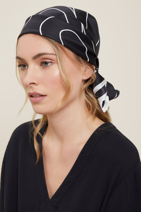 Seed Square Print Scarf  Black Multi  hi-res