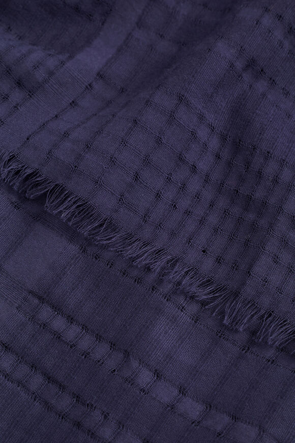 Cotton Woven Check Sarong  Deep Navy  hi-res
