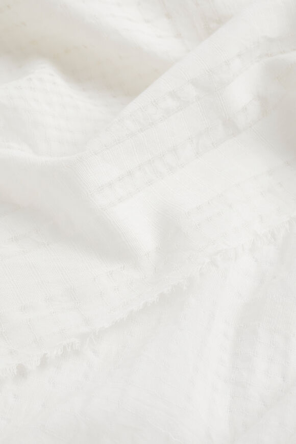 Cotton Woven Check Sarong  White  hi-res