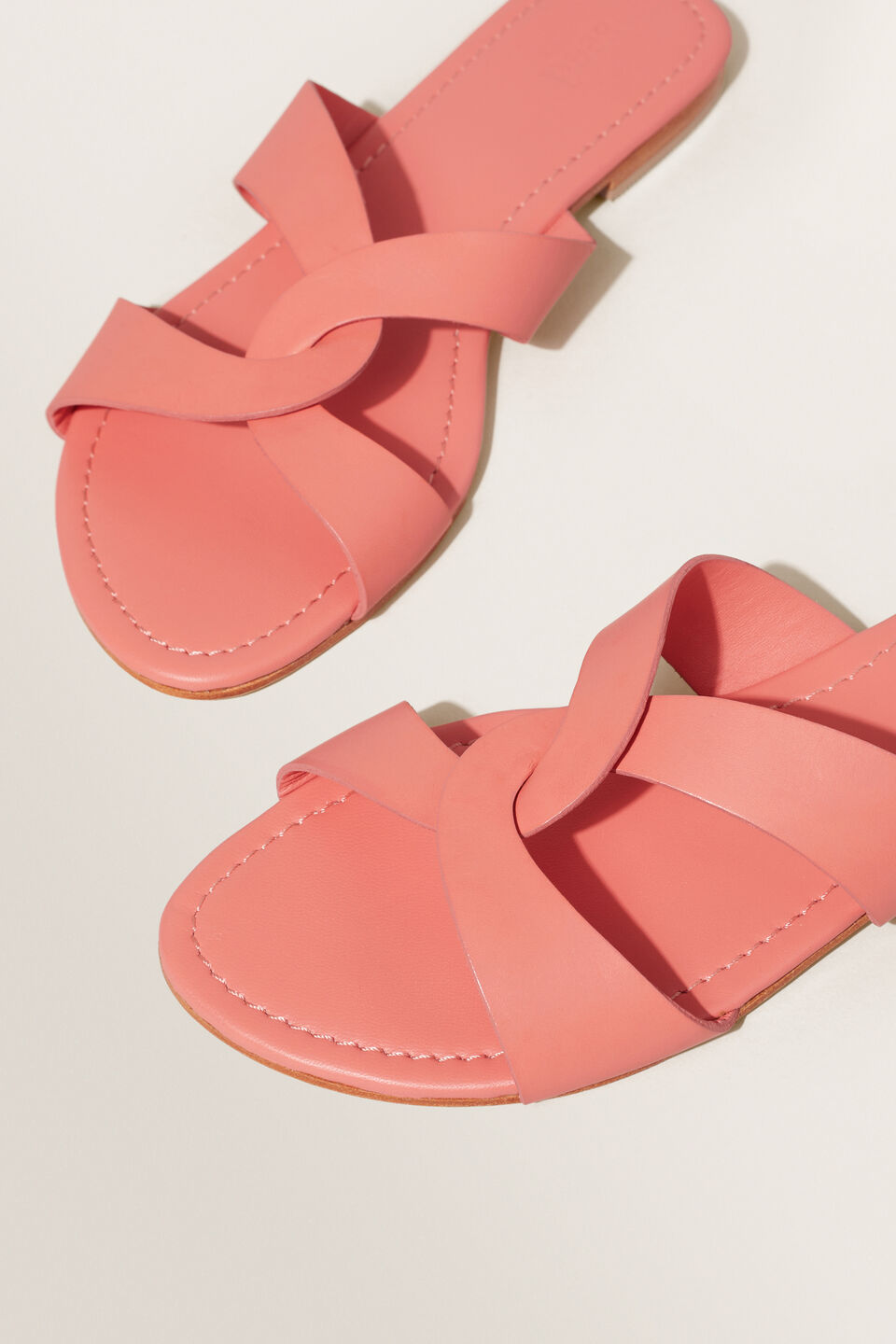 Cara Flat Sandal  Coral Rose