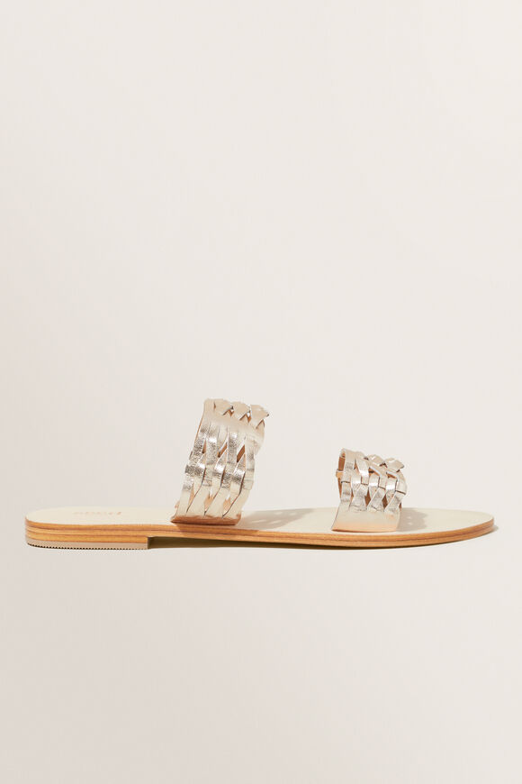 Raya Leather Woven Sandal  Gold  hi-res