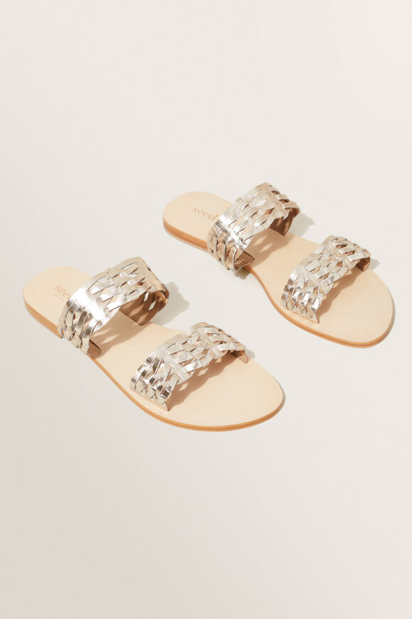 Raya Leather Woven Sandal  Gold  hi-res
