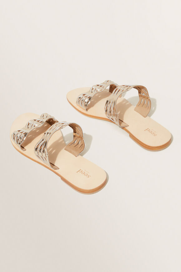 Raya Leather Woven Sandal  Gold  hi-res