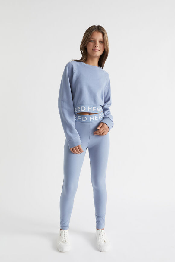 Core Logo Hem Sweat  Powder Blue  hi-res