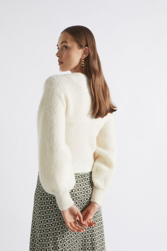 Wool Blend Wrap Sweater  Cloud Cream  hi-res