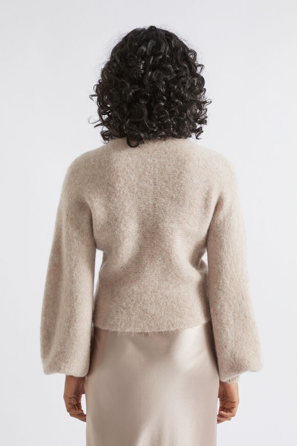 Wool Blend Wrap Sweater  Light Storm Marle  hi-res