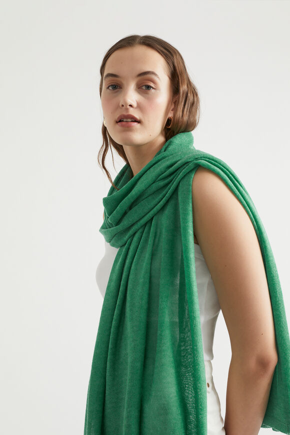 Fine Knit Wrap  Bright Mint  hi-res
