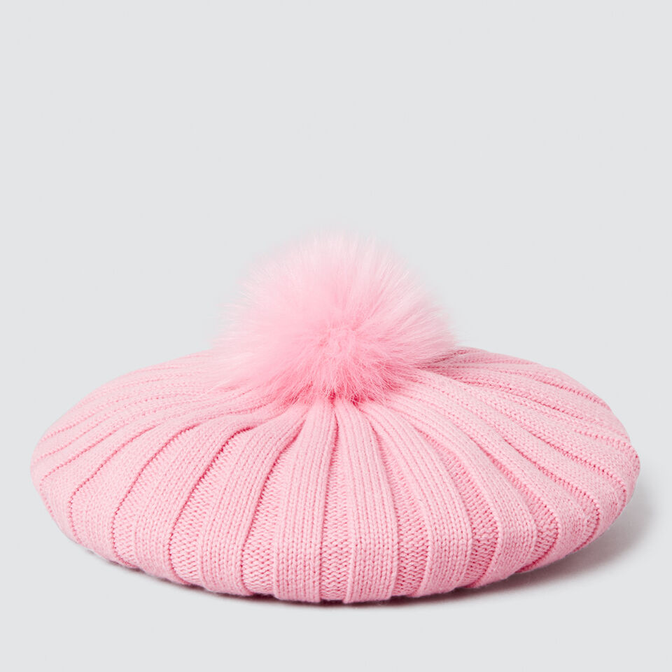 Navy Pom Pom Beret main image 1