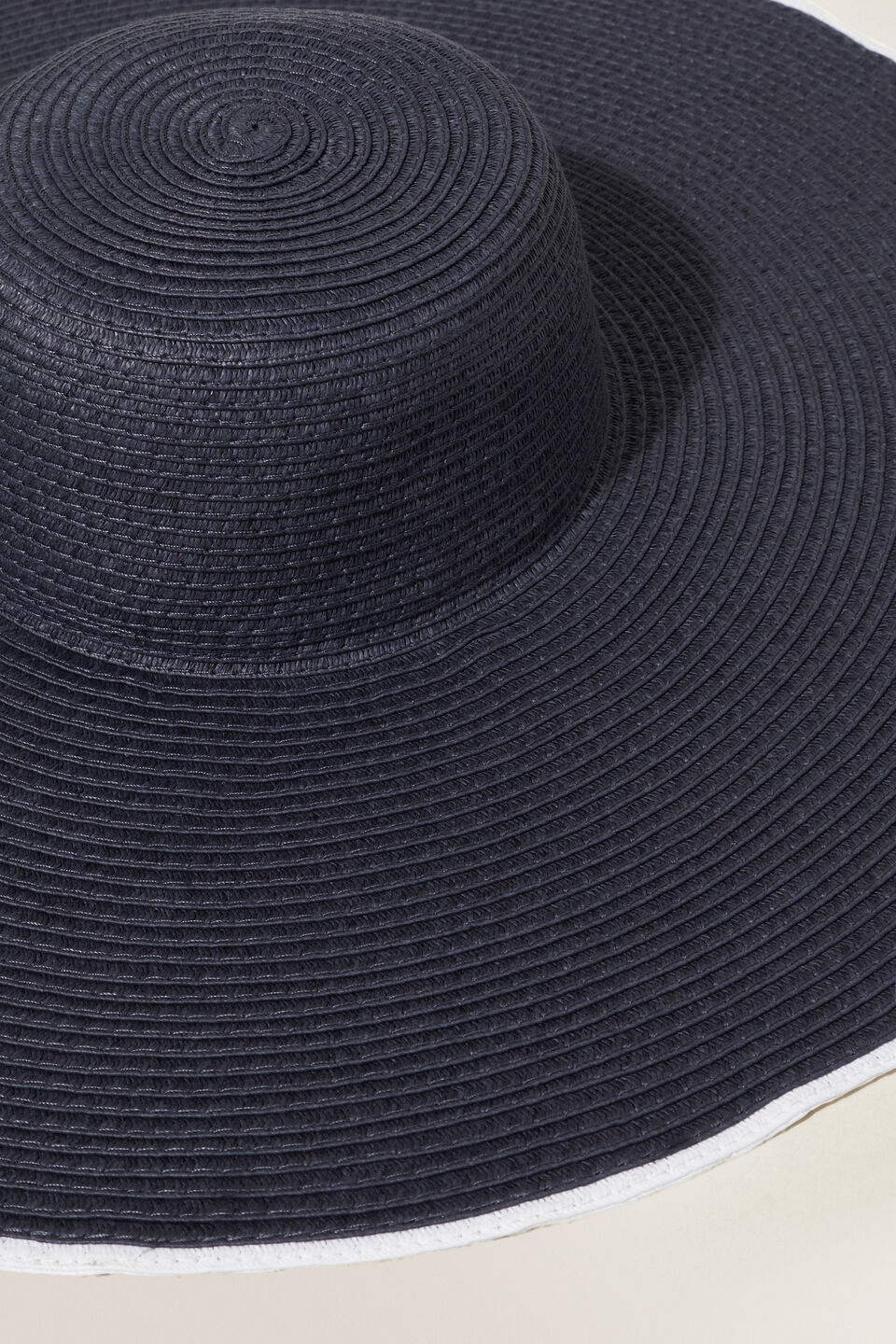 Contrast Edge Sun Hat  Deep Navy White