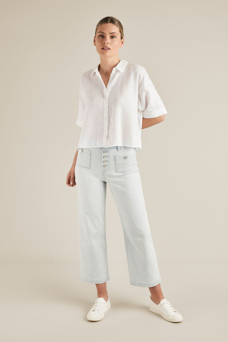 Short Sleeve Linen Shirt  
