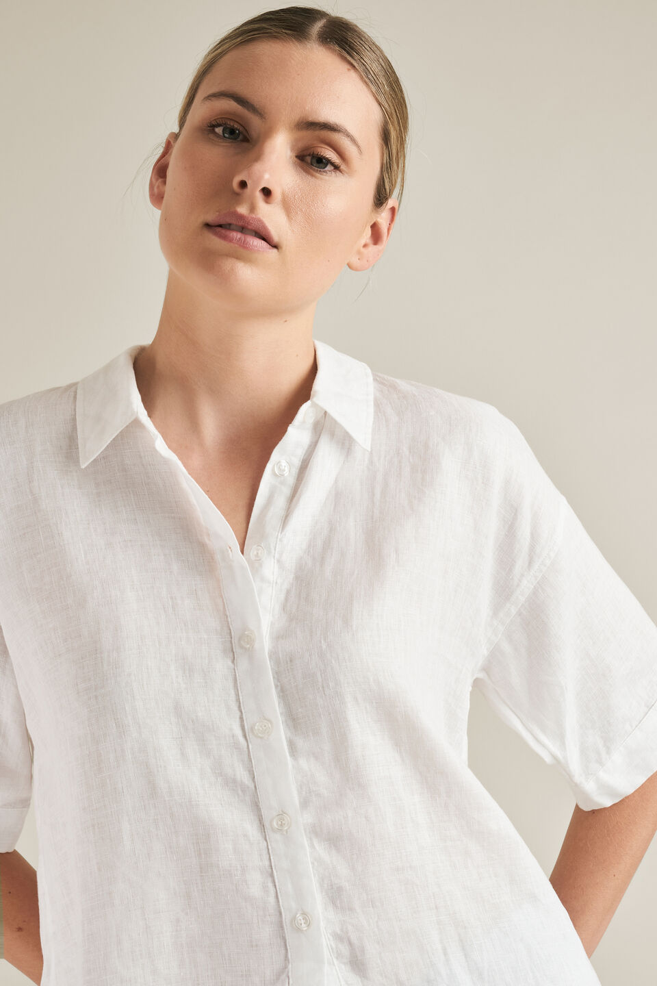 Short Sleeve Linen Shirt  