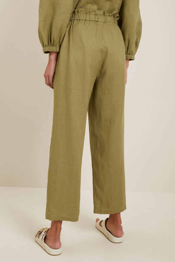 Core Linen Tie Up Pant  Sage Green  hi-res