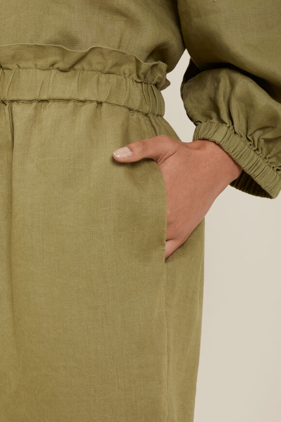 Core Linen Tie Up Pant  Sage Green  hi-res