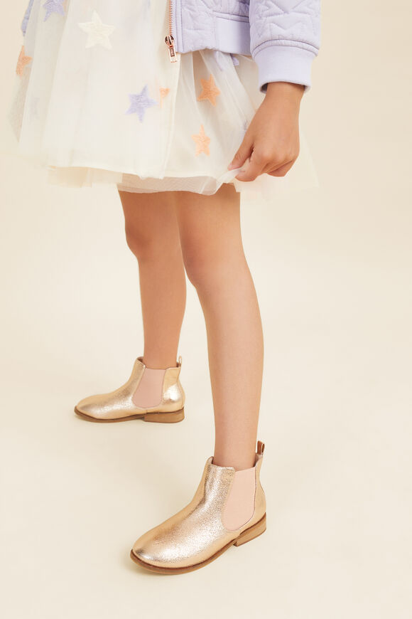 Metallic Gusset Boot  Rose Gold  hi-res