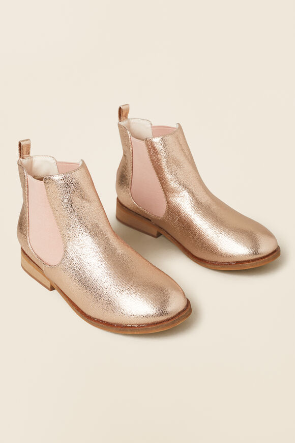 Metallic Gusset Boot  Rose Gold  hi-res