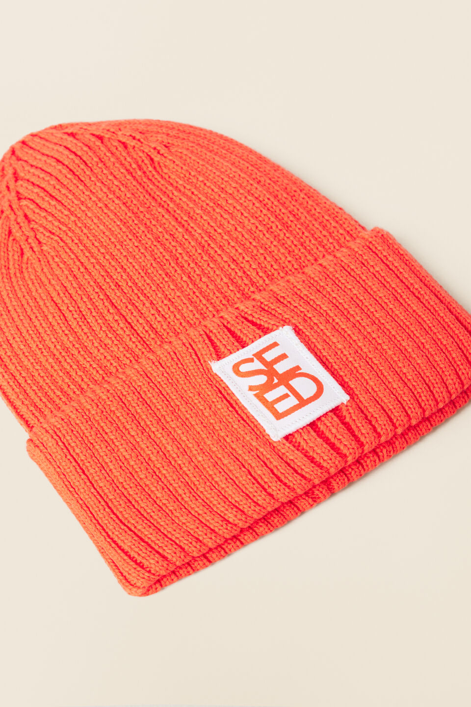 Rib Beanie  Tangerine