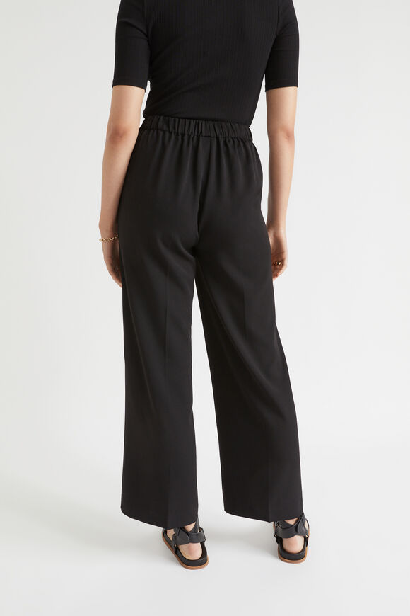 Wide Leg Pull On Pant  Black  hi-res