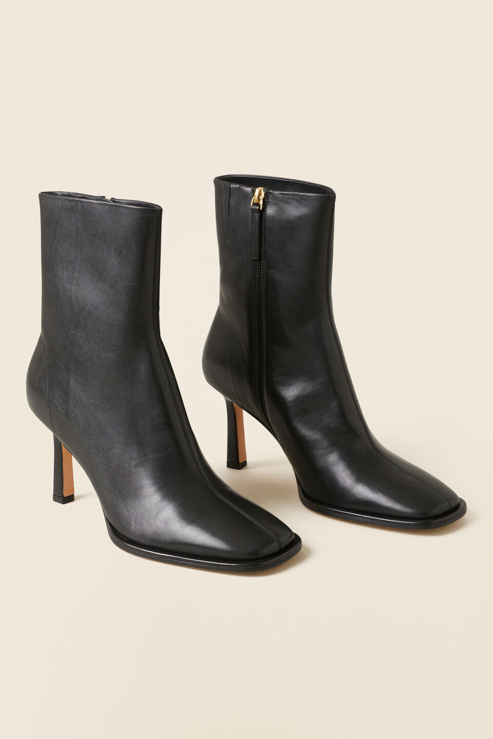 Bianca Leather Ankle Boot  Black