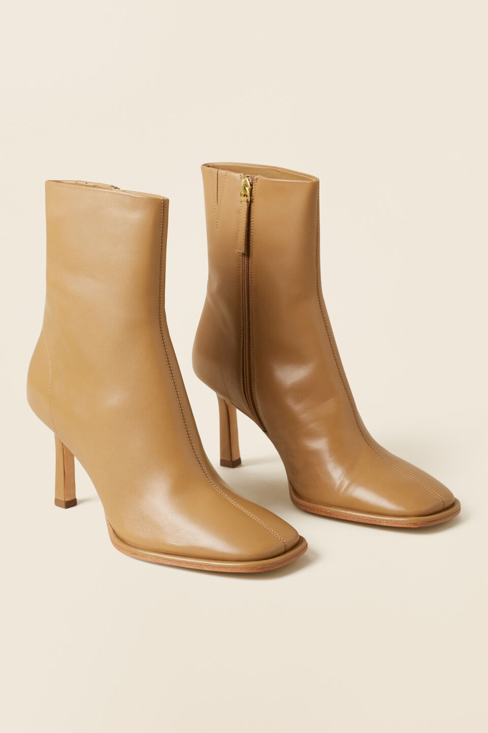 Bianca Leather Ankle Boot  Deep Chai