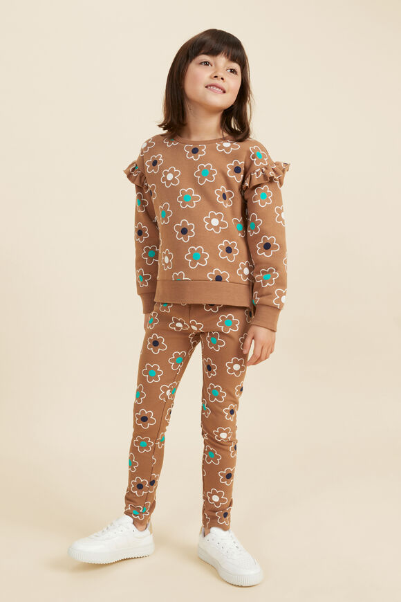Terry Daisy Leggings  Caramel  hi-res