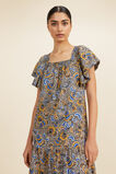 Floral Flutter Sleeve Midi Dress  Turmeric Floral  hi-res