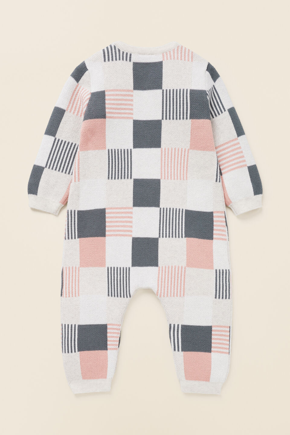 Knit Patchwork Jumpsuit  Multi