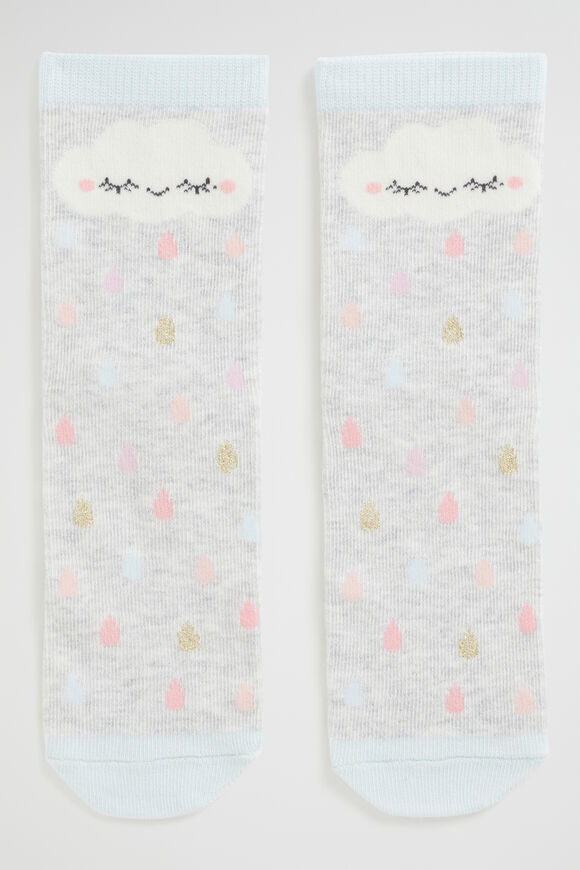 Rain Cloud Sock  Grey Marle  hi-res