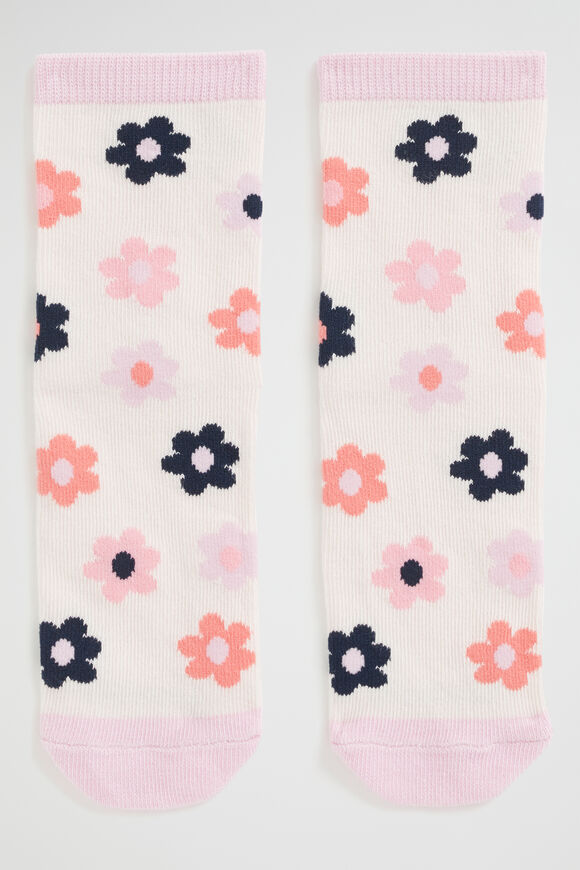 Floral Sock  Softest Pink  hi-res