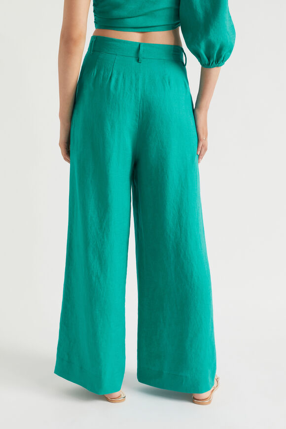 Linen Palazzo Pant  Deep Teal  hi-res