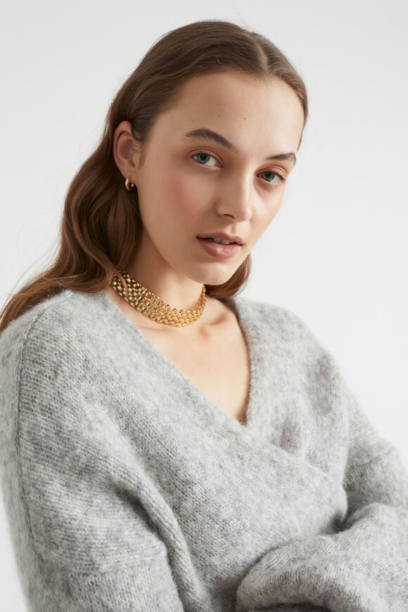 Woven Link Necklace  Gold  hi-res