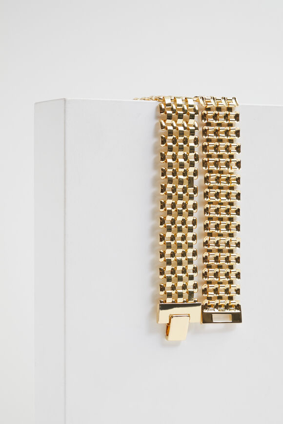 Woven Link Necklace  Gold  hi-res
