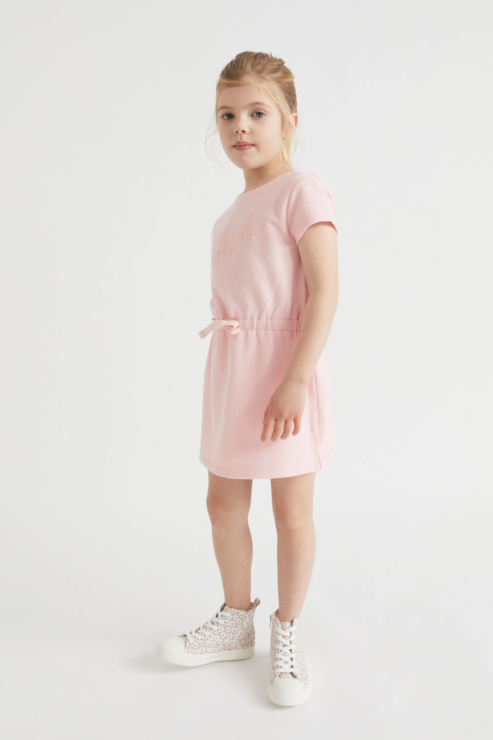 Core Pique Logo Dress  Dusty Rose