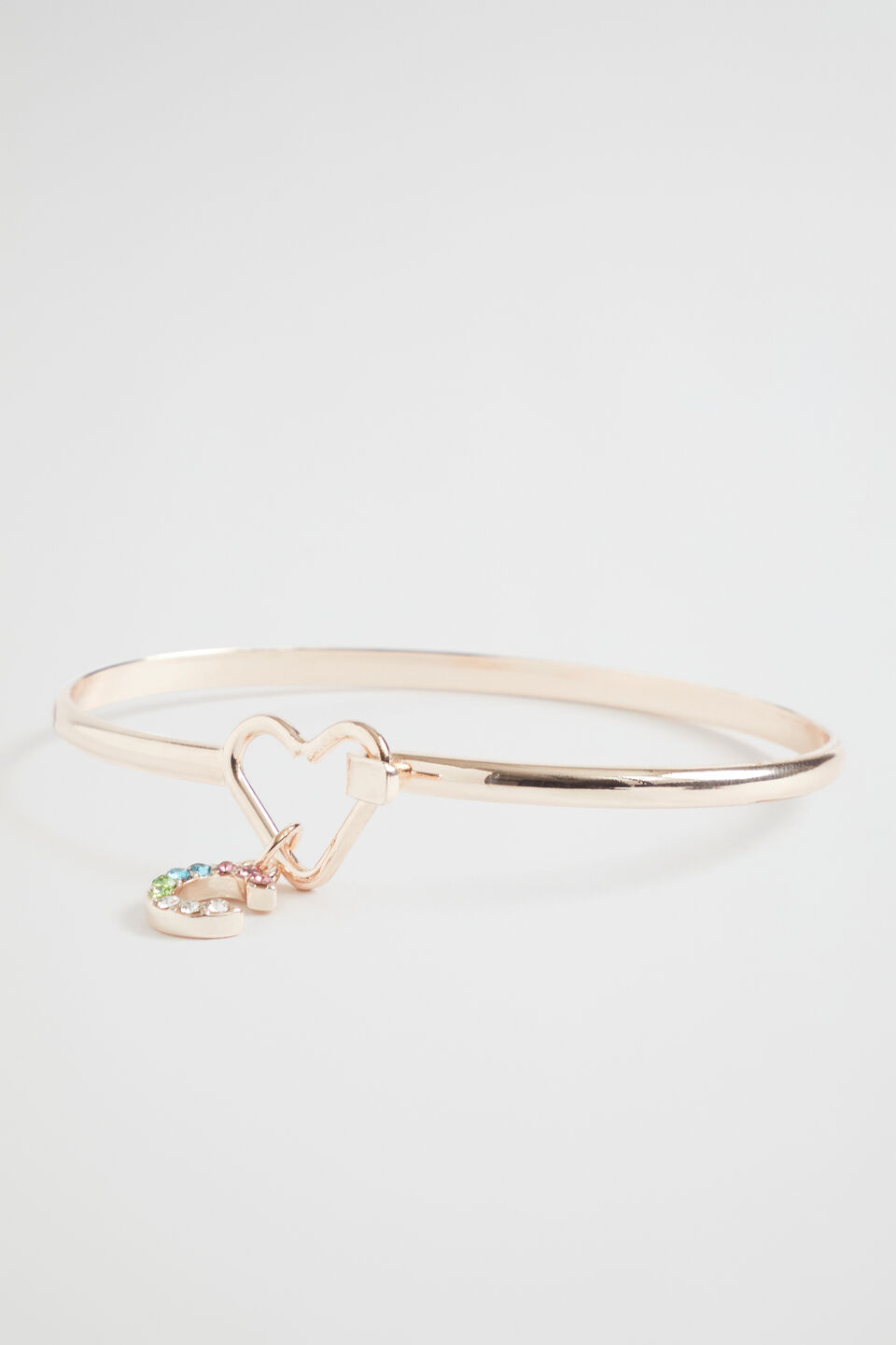 Rainbow Diamante Initial Bangle  C