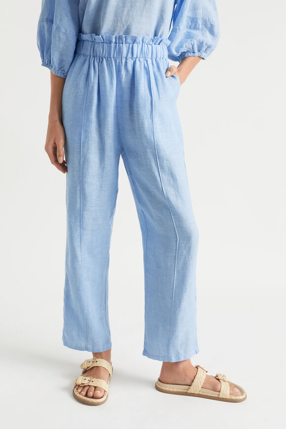 Core Linen Paperbag Pant  Bluebell Crossdye  hi-res