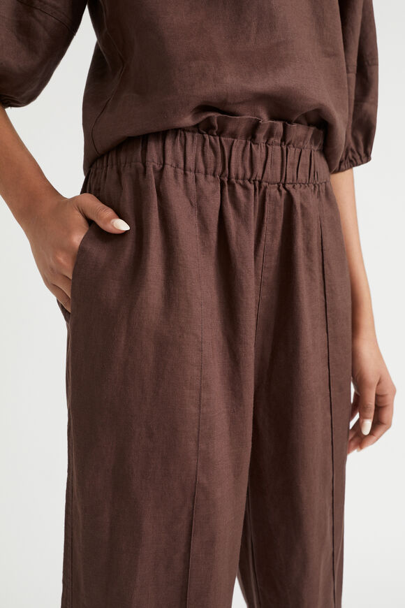 Core Linen Paperbag Pant  Deep Raisin  hi-res