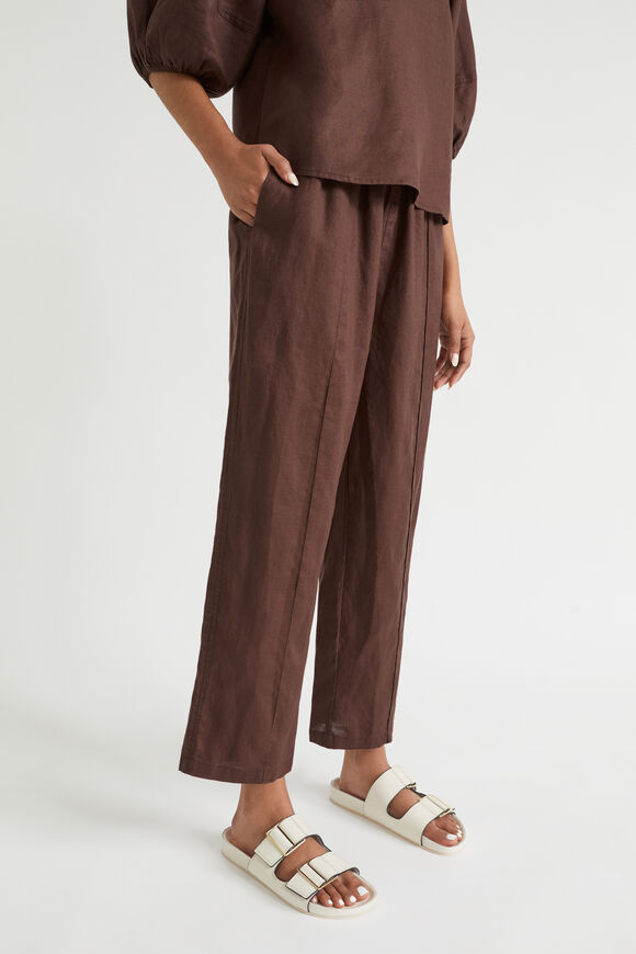 Core Linen Paperbag Pant  Deep Raisin  hi-res