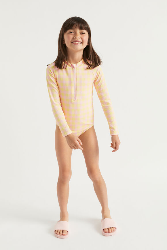 Gingham Rashsuit  Dusty Rose  hi-res