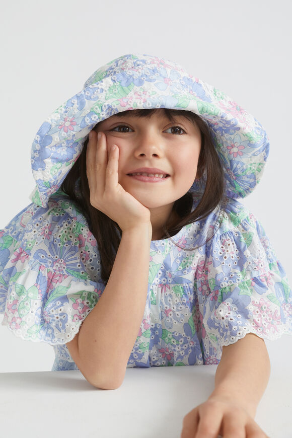 Cutwork Floral Bucket Hat  Multi  hi-res