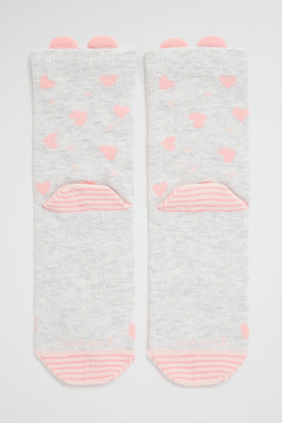 Heart Sock  Light Grey  hi-res