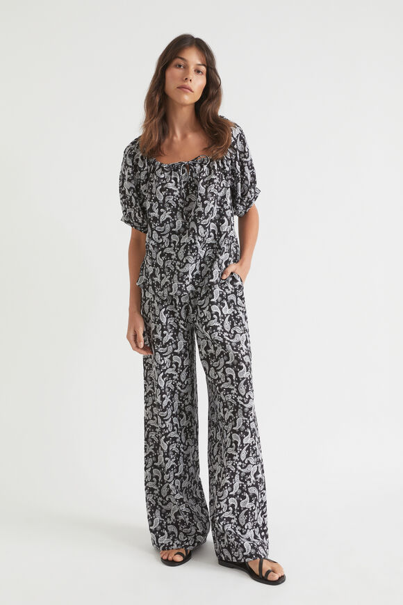 Linen Paisley Wide Leg Pant  Ditsy Paisley  hi-res