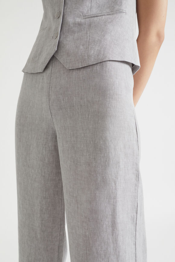 Linen Palazzo Pant  Grey Sky Cross Dye  hi-res