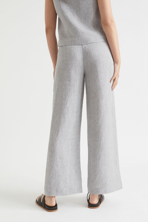 Linen Palazzo Pant  Grey Sky Cross Dye  hi-res