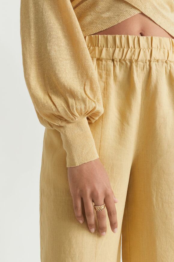 Linen Pintuck Culotte  Shortbread  hi-res