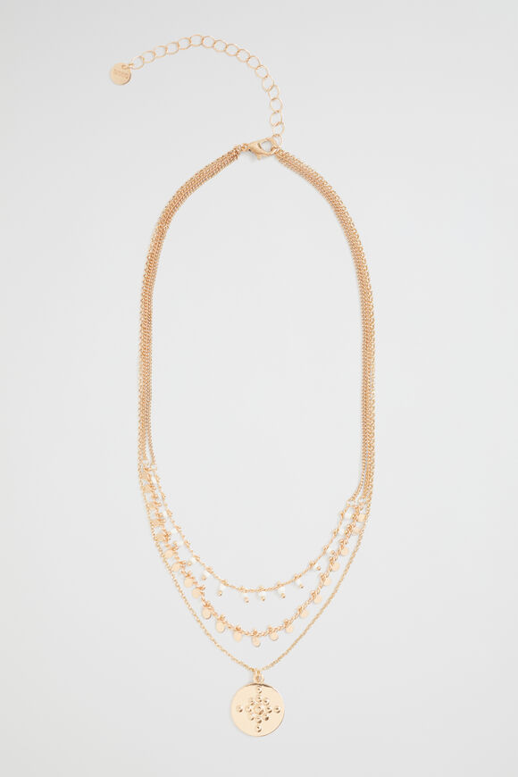 Layered Bead Necklace  White  hi-res