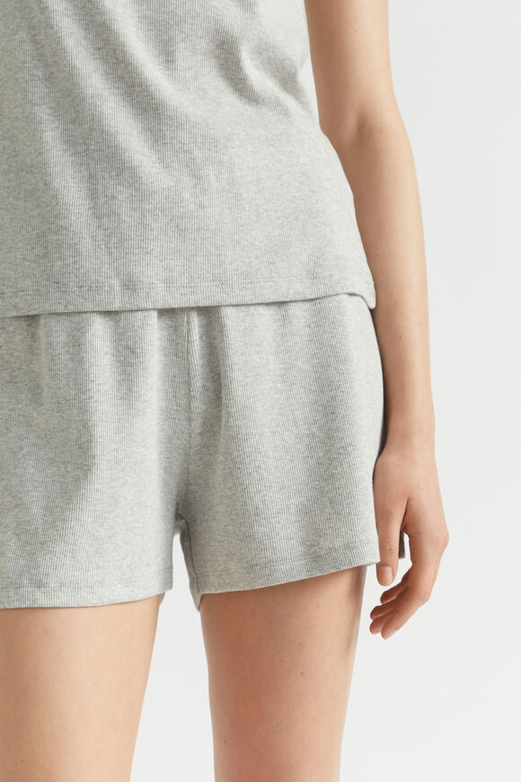 Rib Jersey Pyjama Short  Grey Marle  hi-res