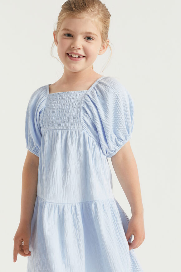 Textured Cotton Dress  Baby Blue  hi-res