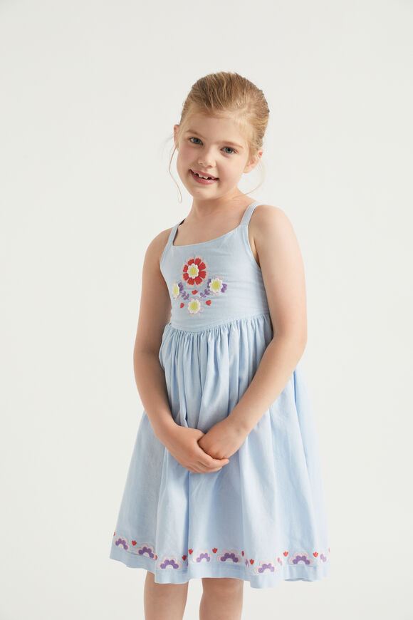 Embroidered Dress  Baby Blue  hi-res