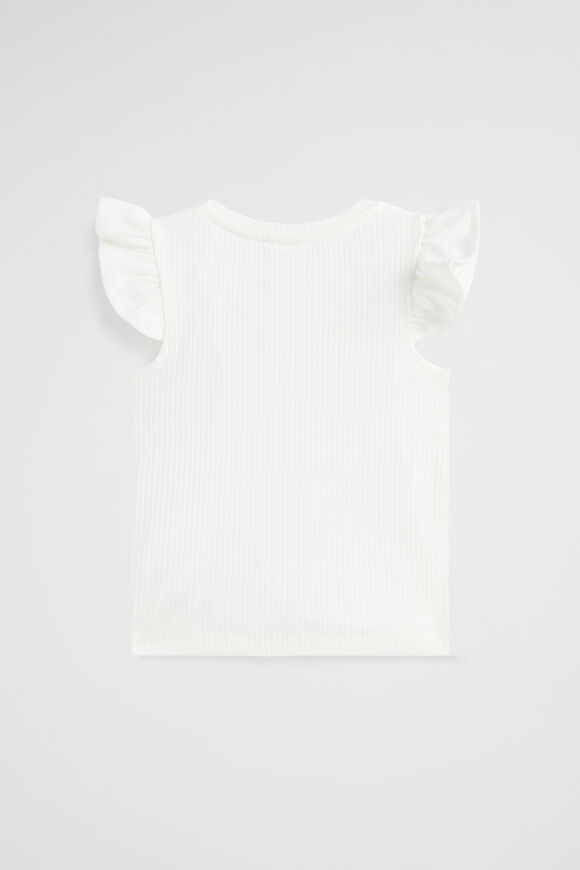 Rib Frill Tank  Vintage White  hi-res