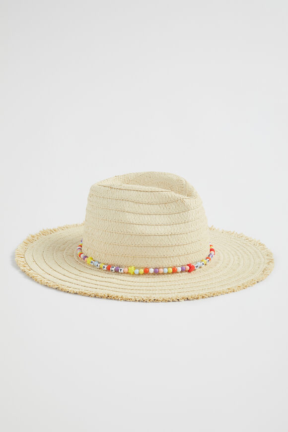 Beaded Frayed Edge Panama  Multi  hi-res