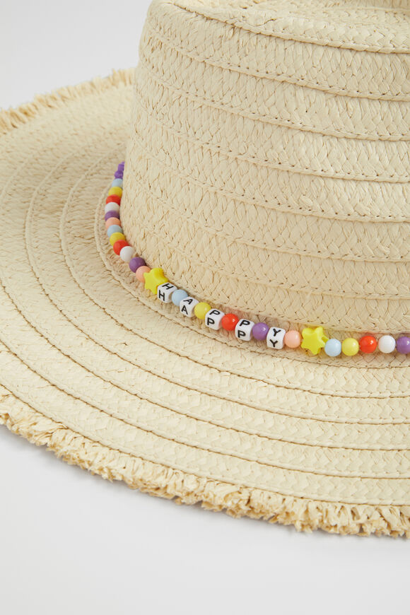 Beaded Frayed Edge Panama  Multi  hi-res